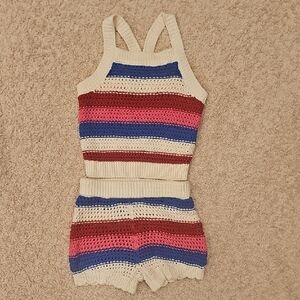 Striped Knit Kids Bottoms Set